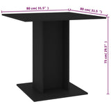 ZNTS Dining Table Black 80x80x75 cm Engineered Wood 800253