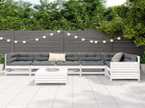 7 Piece Garden Sofa Set White Solid Wood Pine 3250873