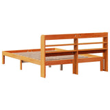 Bed Frame without Mattress Wax Brown 135x190 cm Solid Wood Pine 3306801