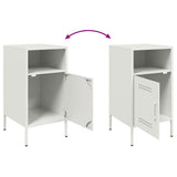 Bedside Cabinets 2 pcs White 36x39x68 cm Steel 843077