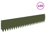 Lawn Edging 20 pcs 103 x 20 cm Steel Olive Green 8008479