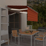 Manual Retractable Awning with Blind&LED 3.5x2.5m Orange&Brown 3069285