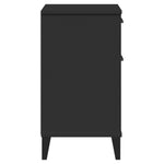 ZNTS Bedside Cabinet VIKEN Black Solid Wood Pine 374915