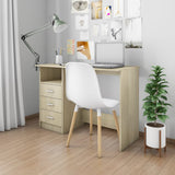 Desk with Drawers Sonoma Oak 110x50x76 cm Engineered Wood 800561