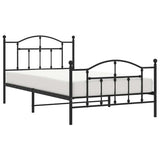 Metal Bed Frame without Mattress with Footboard Black 100x200cm 353452