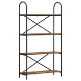Bookshelf 4-Tier 80 x 30 x 146 cm Engineered wood Smoked Oak 879895