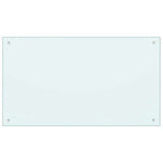 Kitchen Backsplash White 100 x 60 cm Tempered Glass 249462