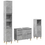 ZNTS 3 Piece Bathroom Furniture Set Concrete Grey Engineered Wood 3324949