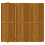 ZNTS Room Divider 6 Panels Brown Solid Wood Paulownia 358827
