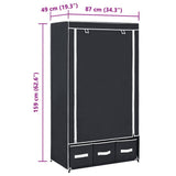 Wardrobe Black 87x49x159 cm Fabric 282457