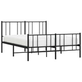 Metal Bed Frame without Mattress with Footboard Black 135x190cm 352497
