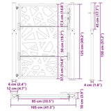 Garden Gate Black 100x125 cm Steel Light Design 4100950