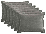 Cushion Cover 6 pcs HOUTEN Dark Grey 50 x 50 cm Chenille Fabric 919142