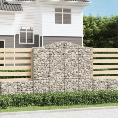 Arched Gabion Basket 200x30x180/200 cm Galvanised Iron 153389