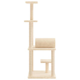 Cat Tree with Sisal Scratching Posts Cream 136 cm 172091