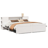 Bookcase Bed without Mattress White 200x200cm Solid Wood Pine 3322446