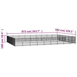 Outdoor Dog Kennel Steel 50.81 m 3124646