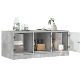 Coffee Table with Glass Doors Concrete Grey 102x50x42 cm 836416