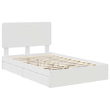 Storage Bed with Headboard White 135 x 190 cm Engineered Wood 3412693