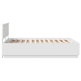 Bed Frame with Headboard White 140 x 200 cm Engineered Wood 3408166