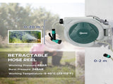 Retractable Hose Reel Wall Mounted, 202m Garden Hose Pipe Reel with Lock, Auto Rewind, 7 in 1 Spray T3398P314120