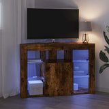 Corner LED TV Cabinet Smoked Oak 100x40x68cm Engineered Wood 889790