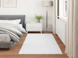 Faux Rabbit Fur Rug Olite White 100 x 200 cm Polyester 42021613