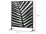 Decorative Privacy Screen with Stand, 6.5FT Freestanding Metal Outdoor Divider, Decorative Privacy T3398P324051