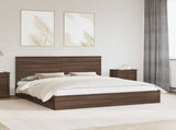Storage Bed with Drawer Brown Oak 200 x 200 cm Engineered Wood 3409523