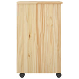 Rolling Cabinet Brown 34 x 39 x 65.5 cm Solid Pine Wood 42032391