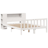 Bookcase Bed without Mattress White 150x200 cm King Solid Wood Pine 3321660