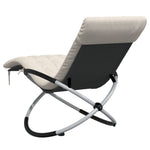 ZNTS Geometrical Sun Lounger with Cushion Black and Grey Steel 3213546