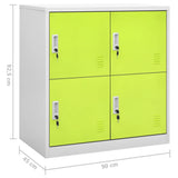 Locker Cabinets 5 pcs Light Grey and Green 90x45x92.5 cm Steel 3095230