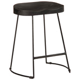Bar Stools 2 pcs Black 46x38x52 cm Solid Wood Mango 4013529
