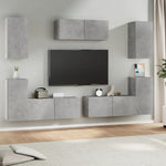 7 Piece TV Cabinet Set Concrete Grey Engineered Wood 3114305