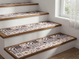Stair Mats 15 pcs 76 x 20 cm Grey and Black Polyester 42054628