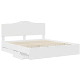 Bed Frame with Drawer White 180 x 200 cm Engineer Wood 3413387
