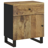 ZNTS Bedside Cabinet 50x33x60 cm Solid Wood Mango&Engineered Wood 350659