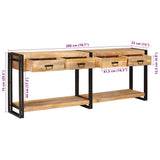 Console Tables 2 pcs Brown 200 x 33 x 75 cm Solid Mango Wood 3324226