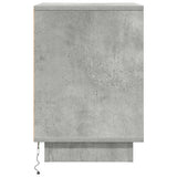 Bedside Cabinet with LED Lights Concrete Grey 38x34x50 cm 861271