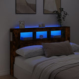 LED Headboard Smoked Oak 160x18.5x103.5 cm Engineered Wood 837355