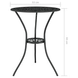 ZNTS 3 Piece Bistro Set Cast Aluminium Black 317754