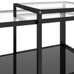 Tea Tables 2 pcs Tempered Glass Black 331614