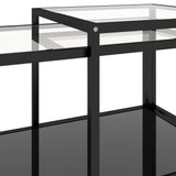 Tea Tables 2 pcs Tempered Glass Black 331614