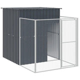Dog House with Run Anthracite 165x1271x181 cm Galvanised Steel 3189103