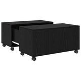 Coffee Table Black Oak 75 x 75 x 38 cm Engineered Wood 875482