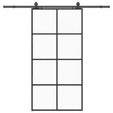 Sliding Door with Hardware Set Black 102.5x205 cm ESG Glass 3375946