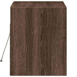 TV Wall Cabinet with LED Lights Brown Oak 80x31x35 cm 852361