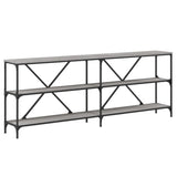 Console Table Grey Sonoma 200x30x75 cm Engineered Wood and Iron 832861