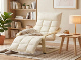 Modern Accent Chair, Leisure Lounge Chair Armchair with Footrest, Plush Cushion, Curved Legs and T3398P548091